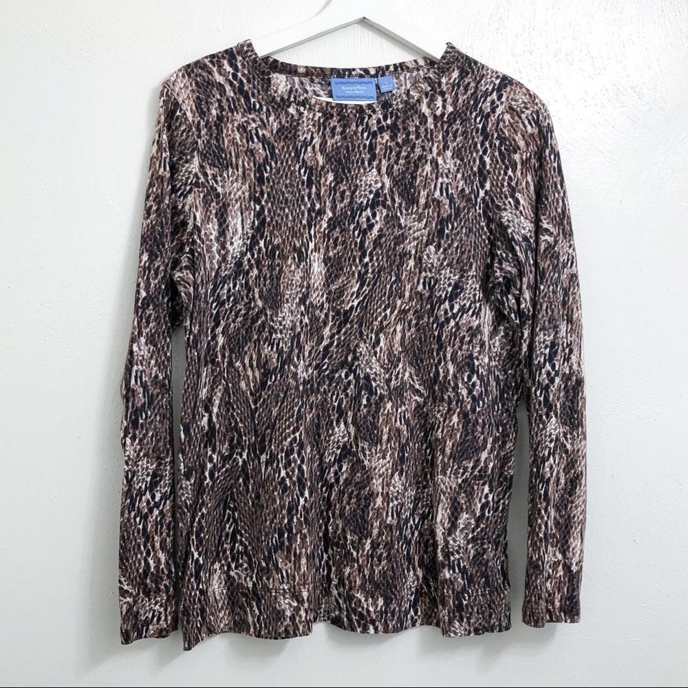 ☀️Simply Vera Snakeskin Print Long Sleeve Shirt